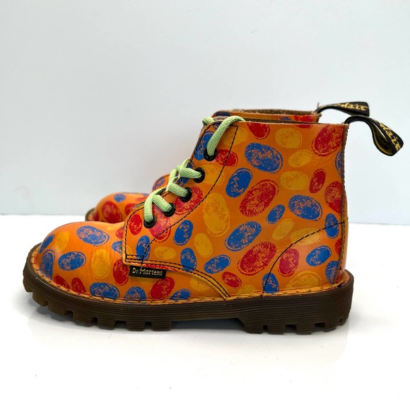 Dr. Martens Other - Dr. Martens made in England kids leather unisex  eye Fingerprints Orange Boots.